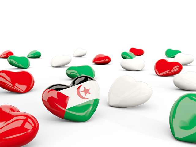 Hearts with flag. Download flag icon of Western Sahara at PNG format