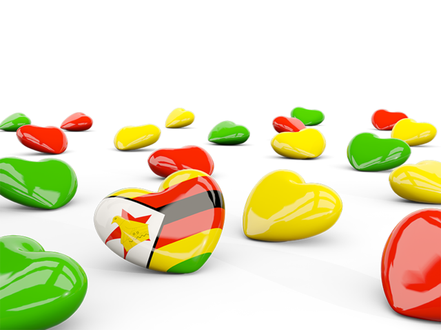 Hearts with flag. Download flag icon of Zimbabwe at PNG format