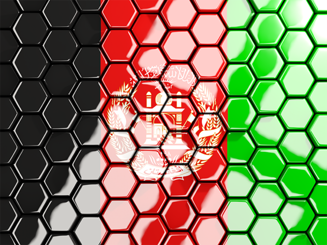 Hexagon mosaic background. Download flag icon of Afghanistan at PNG format