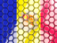 Andorra. Hexagon mosaic background. Download icon.