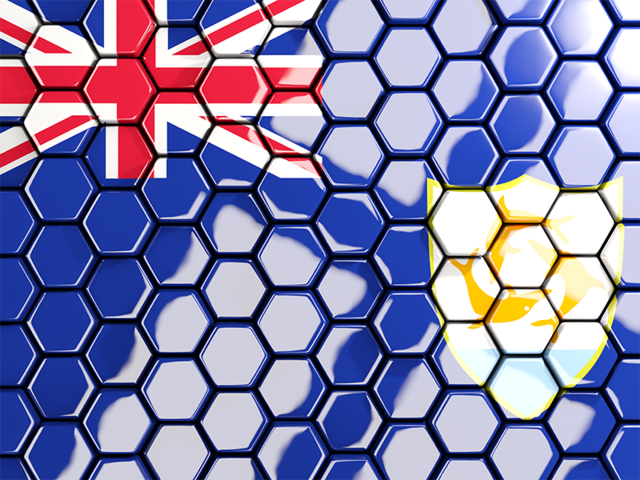 Hexagon mosaic background. Download flag icon of Anguilla at PNG format