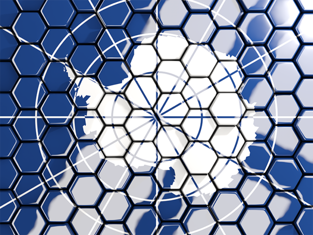 Hexagon mosaic background. Download flag icon of Antarctica at PNG format