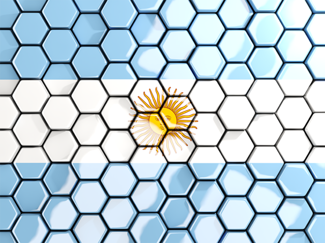 Hexagon mosaic background. Download flag icon of Argentina at PNG format