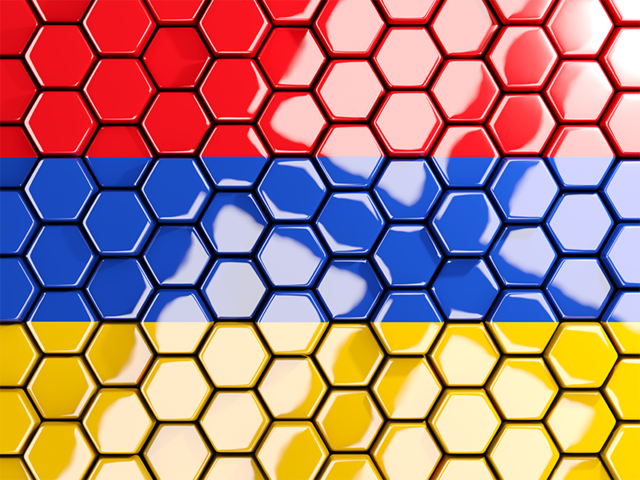 Hexagon mosaic background. Download flag icon of Armenia at PNG format