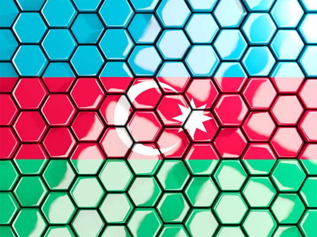 Hexagon mosaic background. Download flag icon of Azerbaijan at PNG format