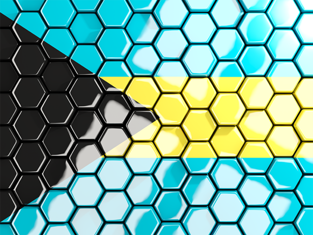 Hexagon mosaic background. Download flag icon of Bahamas at PNG format