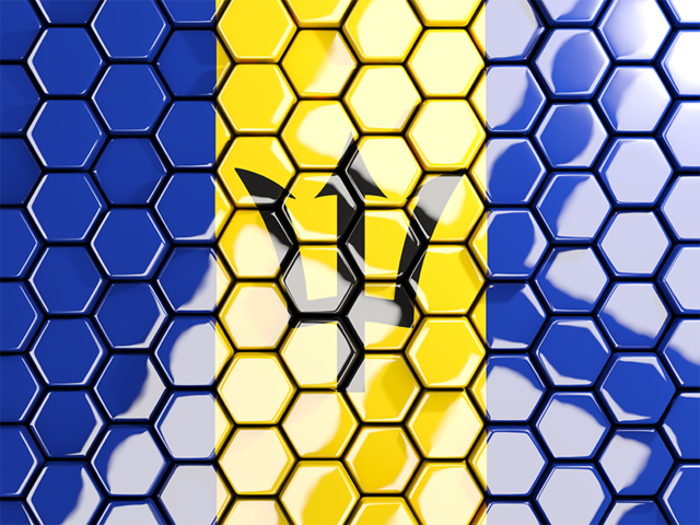 Hexagon mosaic background. Download flag icon of Barbados at PNG format