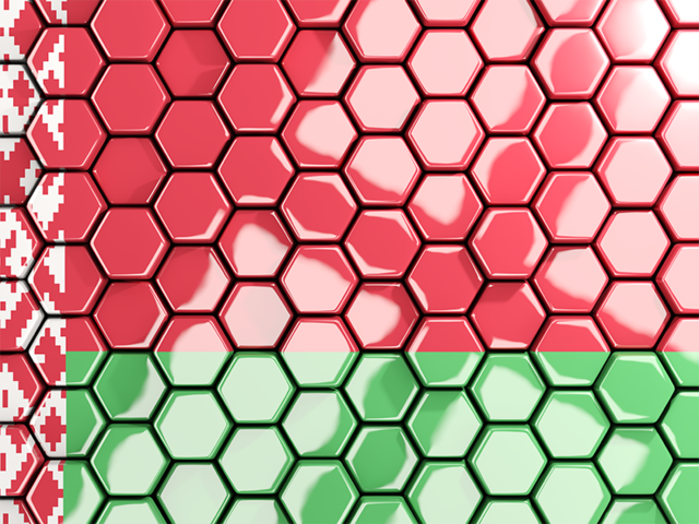 Hexagon mosaic background. Download flag icon of Belarus at PNG format