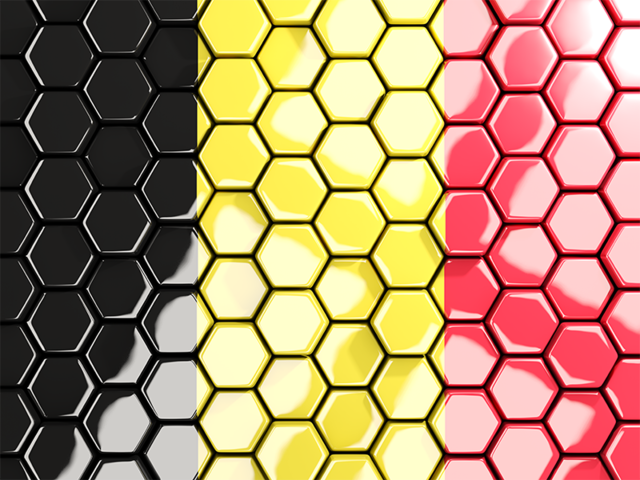 Hexagon mosaic background. Download flag icon of Belgium at PNG format
