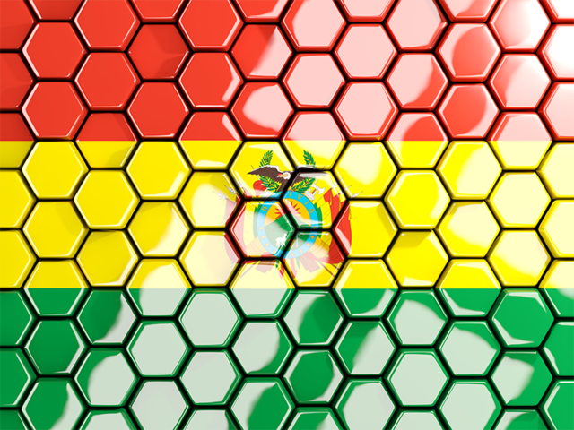 Hexagon mosaic background. Download flag icon of Bolivia at PNG format