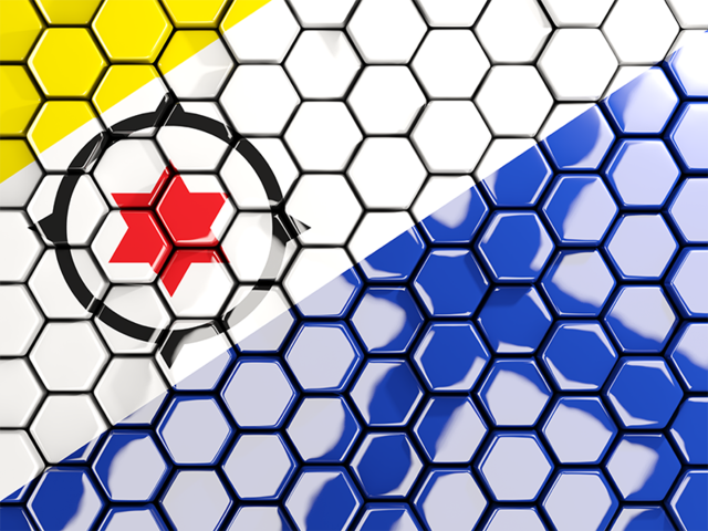 Hexagon mosaic background. Download flag icon of Bonaire at PNG format