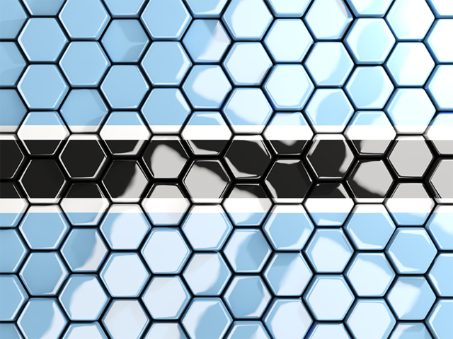 Hexagon mosaic background. Download flag icon of Botswana at PNG format