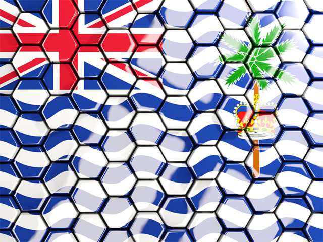 Hexagon mosaic background. Download flag icon of British Indian Ocean Territory at PNG format
