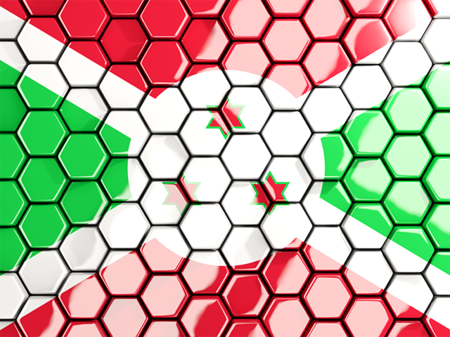 Hexagon mosaic background. Download flag icon of Burundi at PNG format