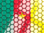 Cameroon. Hexagon mosaic background. Download icon.