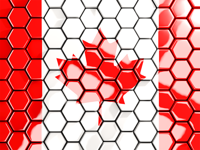 Hexagon mosaic background. Download flag icon of Canada at PNG format
