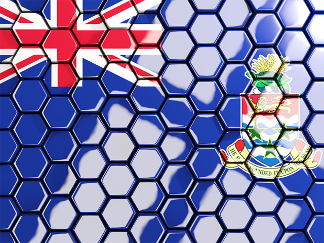 Hexagon mosaic background. Download flag icon of Cayman Islands at PNG format