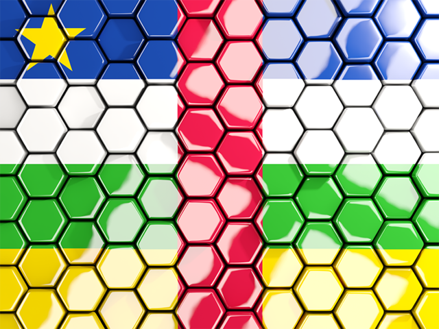 Hexagon mosaic background. Download flag icon of Central African Republic at PNG format