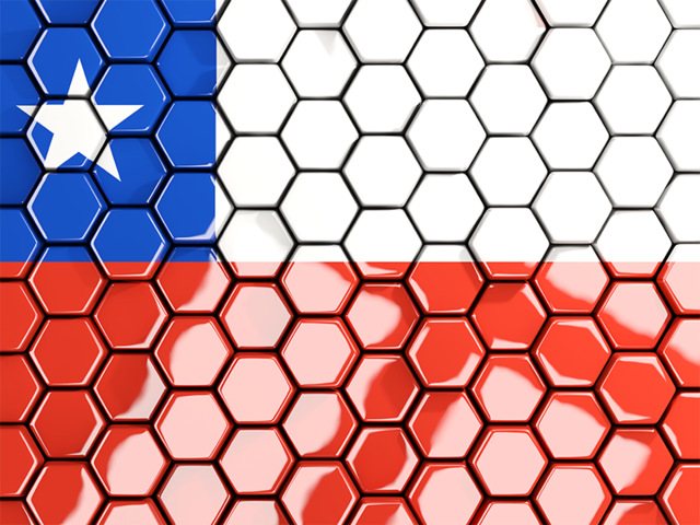 Hexagon mosaic background. Download flag icon of Chile at PNG format