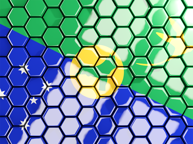 Hexagon mosaic background. Download flag icon of Christmas Island at PNG format