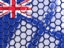 Cook Islands. Hexagon mosaic background. Download icon.