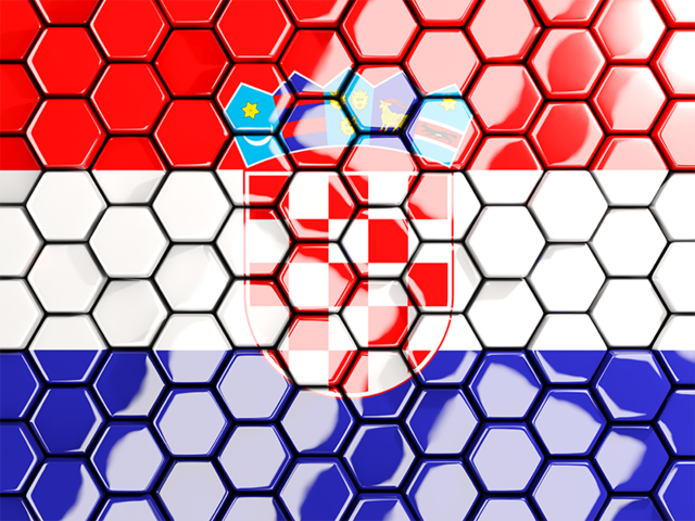 Hexagon mosaic background. Download flag icon of Croatia at PNG format