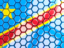Democratic Republic of the Congo. Hexagon mosaic background. Download icon.