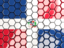 Dominican Republic. Hexagon mosaic background. Download icon.