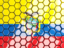 Ecuador. Hexagon mosaic background. Download icon.
