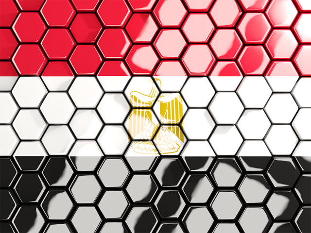 Hexagon mosaic background. Download flag icon of Egypt at PNG format