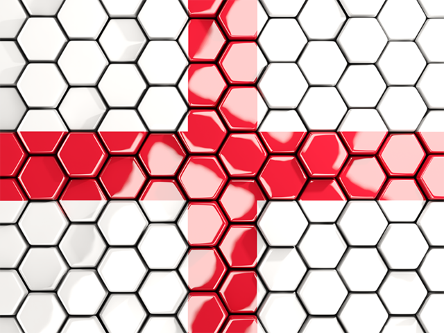 Hexagon mosaic background. Download flag icon of England at PNG format