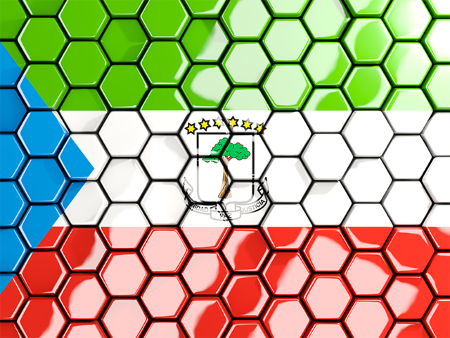 Hexagon mosaic background. Download flag icon of Equatorial Guinea at PNG format