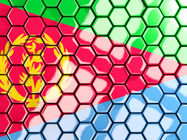 Hexagon mosaic background. Download flag icon of Eritrea at PNG format