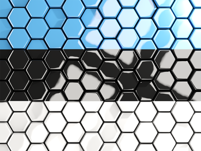 Hexagon mosaic background. Download flag icon of Estonia at PNG format