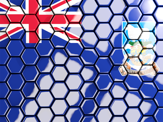 Hexagon mosaic background. Download flag icon of Falkland Islands at PNG format