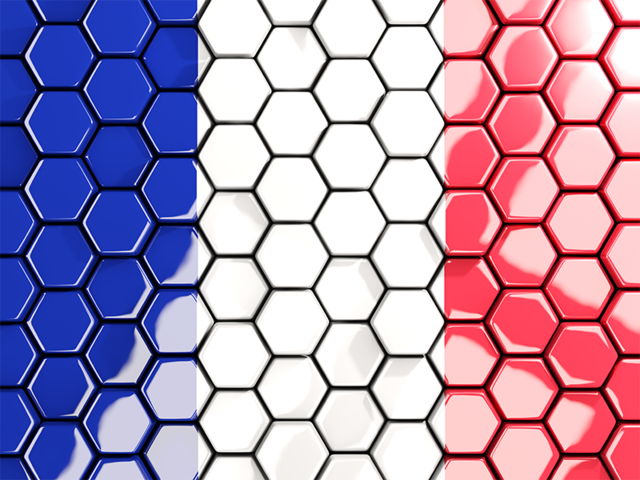 Hexagon mosaic background. Download flag icon of France at PNG format