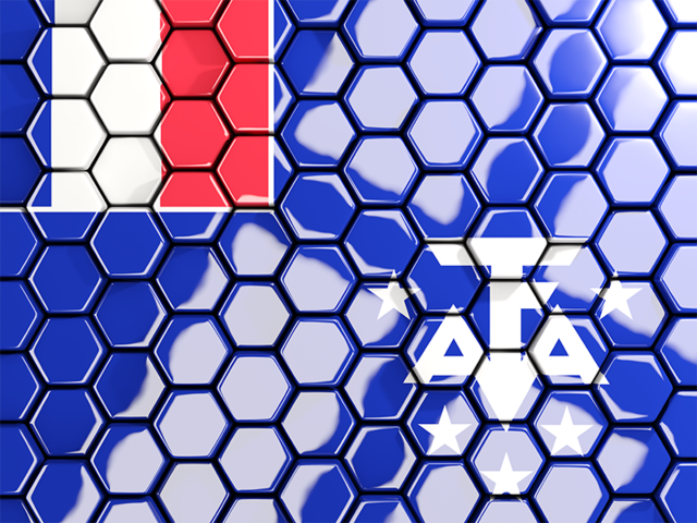 Hexagon mosaic background. Download flag icon of French Southern and Antarctic Lands at PNG format