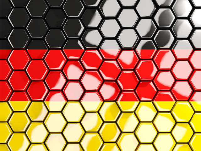 Hexagon mosaic background. Download flag icon of Germany at PNG format