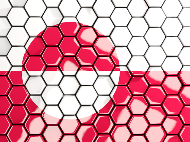 Hexagon mosaic background. Download flag icon of Greenland at PNG format