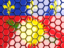 Guadeloupe. Hexagon mosaic background. Download icon.