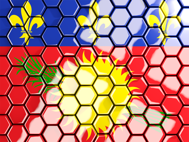 Hexagon mosaic background. Download flag icon of Guadeloupe at PNG format