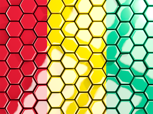 Hexagon mosaic background. Download flag icon of Guinea at PNG format