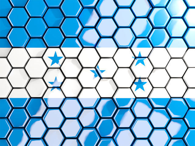 Hexagon mosaic background. Download flag icon of Honduras at PNG format