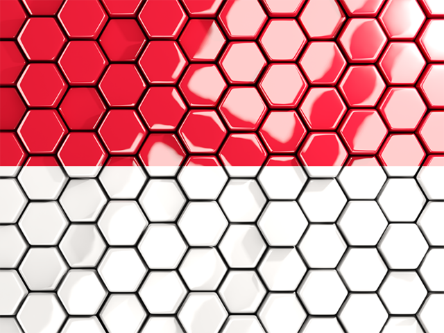 Hexagon mosaic background. Download flag icon of Indonesia at PNG format