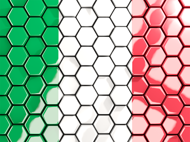 Hexagon mosaic background. Download flag icon of Italy at PNG format