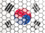 South Korea. Hexagon mosaic background. Download icon.