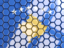 Kosovo. Hexagon mosaic background. Download icon.