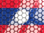Laos. Hexagon mosaic background. Download icon.