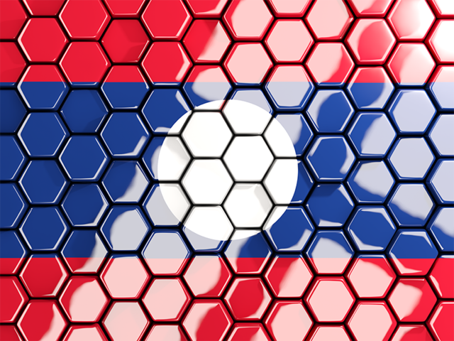 Hexagon mosaic background. Download flag icon of Laos at PNG format