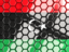 Libya. Hexagon mosaic background. Download icon.